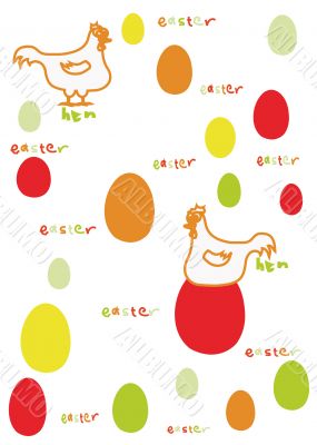 computer generated background with hen and eggs