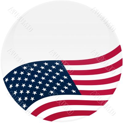 White Button with American Flag