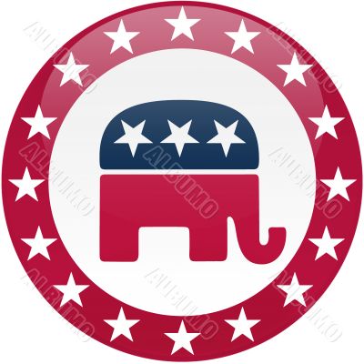 Republican Button - White and Red
