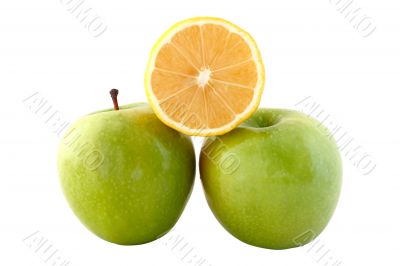 Green apple and lemon