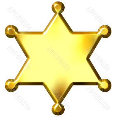 3D Golden Sheriff`s Badge