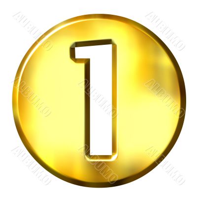 3D Golden Framed Number 1