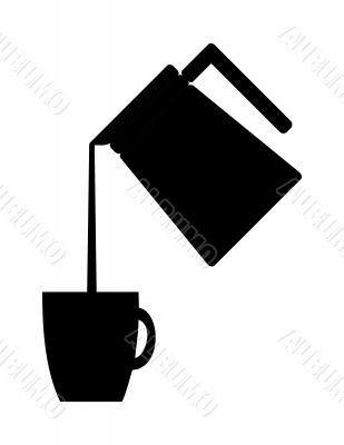 Coffee Pot Pouring Illustration