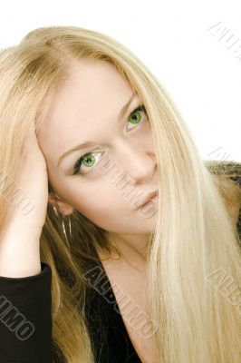 young attractive green-eyed woman