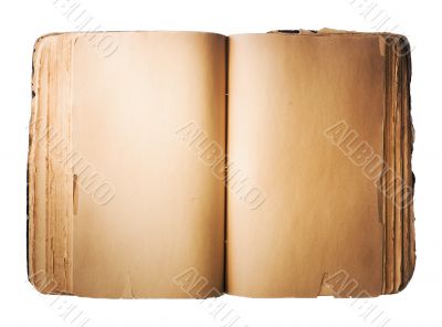  	Blank old Book isolated on white