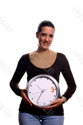 sexy girl with clock