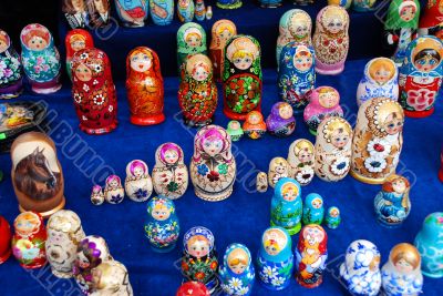 Display of Russian Stacking Dolls