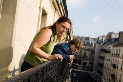Family on balcony Family on balcony