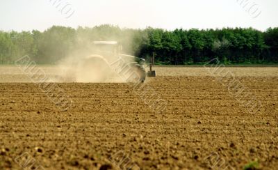Tractor on a field Tractor on a field