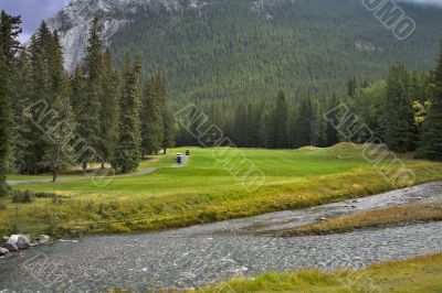 Rather shallow mountain small river. Rather shallow mountain small river.