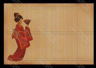 Background - an ancient Japanese reed mat Background - an ancient Japanese reed mat