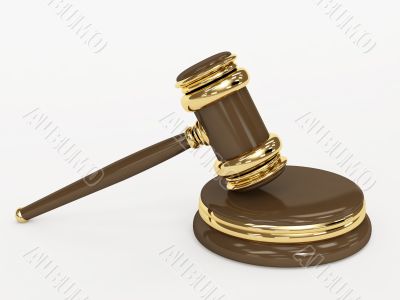 Symbol of justice - judicial 3d gavel