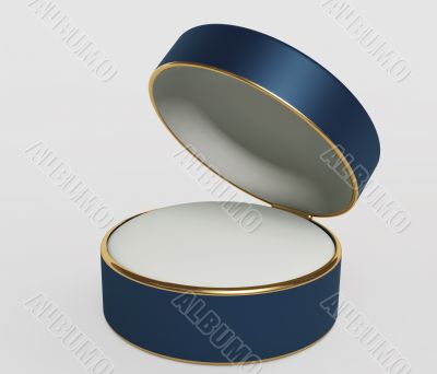 Satiny box for ornaments of dark blue color
