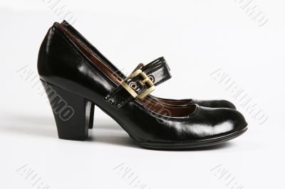 female black varnished shoes