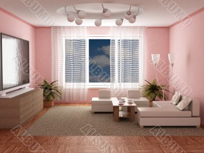 Interior of a room of rest. 3D image
