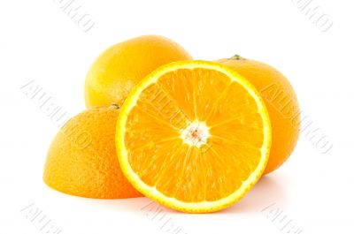 Few juicy oranges.