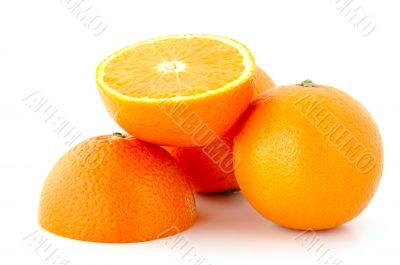 Few juicy oranges.