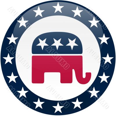 Republican Button - White and Blue
