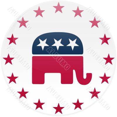 White Republican Button