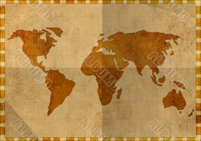 Grunge background - ancient map of the world Grunge background - ancient map of the world