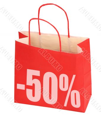 shopping bag with -50% sign