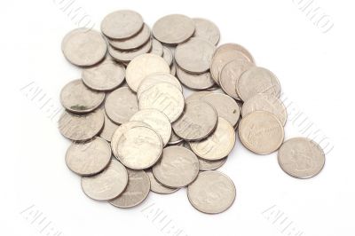 A pile of US Coins