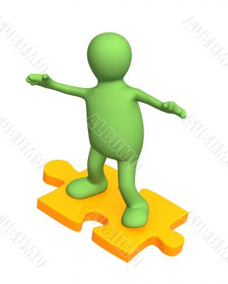 3d person puppet sliding on slice puzzle