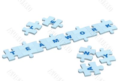 Word teamwork from slices of a puzzle Word teamwork from slices of a puzzle