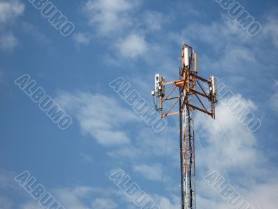 Top antena on blue sky