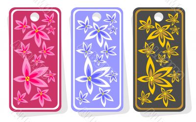 price tags with violets price tags with violets