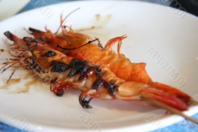 Grilled prawns