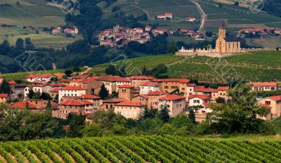 Village in Beaujolais region, France