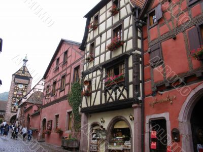 Main street `Grand rue` Village of Riquewihr