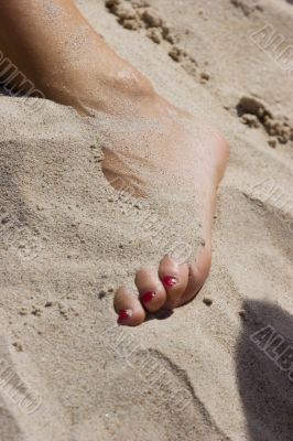 Leg in sand Leg in sand
