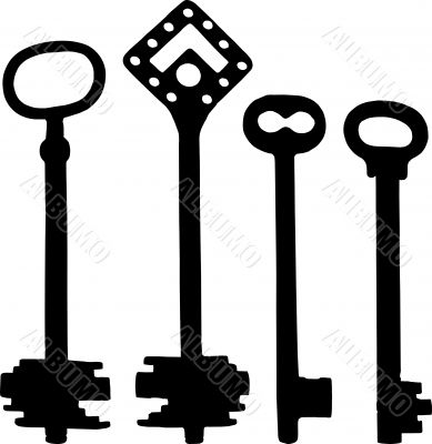 Old fashioned skeleton keys