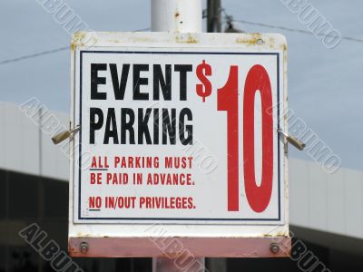 Event Parking Ten Dollars