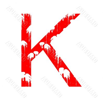 Grunge letter K Grunge letter K