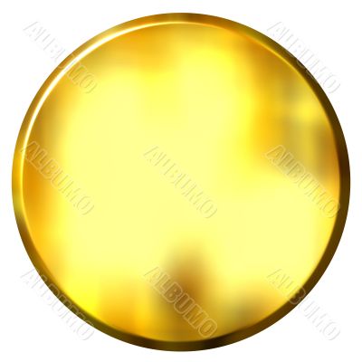 3D Golden Circular Button