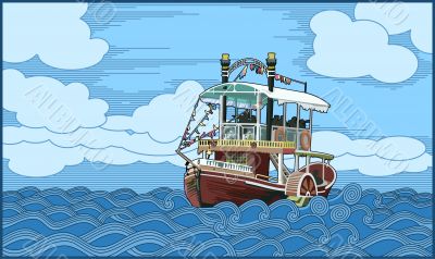 ship - paddle-boat