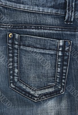 Blue jeans pocket