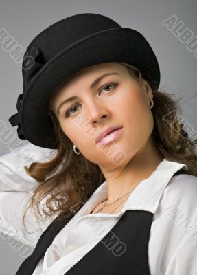 young woman in bonnet