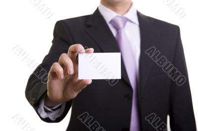 Businessman showing is card