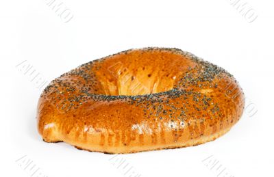Isolated white bread with poppy