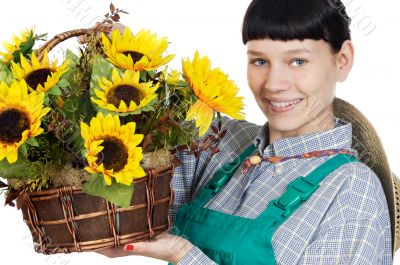 beautiful woman gardener