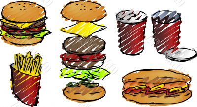 Fast food illustrations Fast food illustrations
