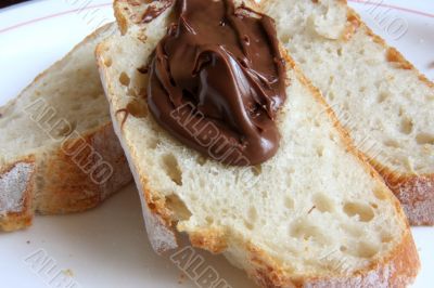 Bread with chocolate spread