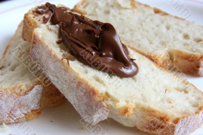 Bread with chocolate spread