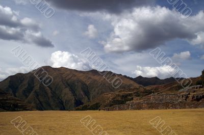 Inca castle ruins in Chinchero Inca castle ruins in Chinchero