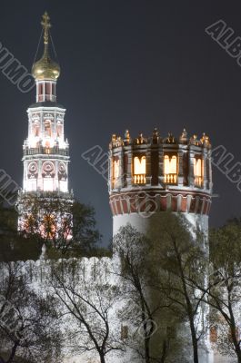 monastery in night