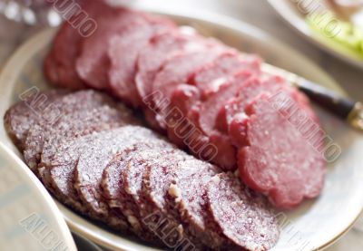 sausage in the plate